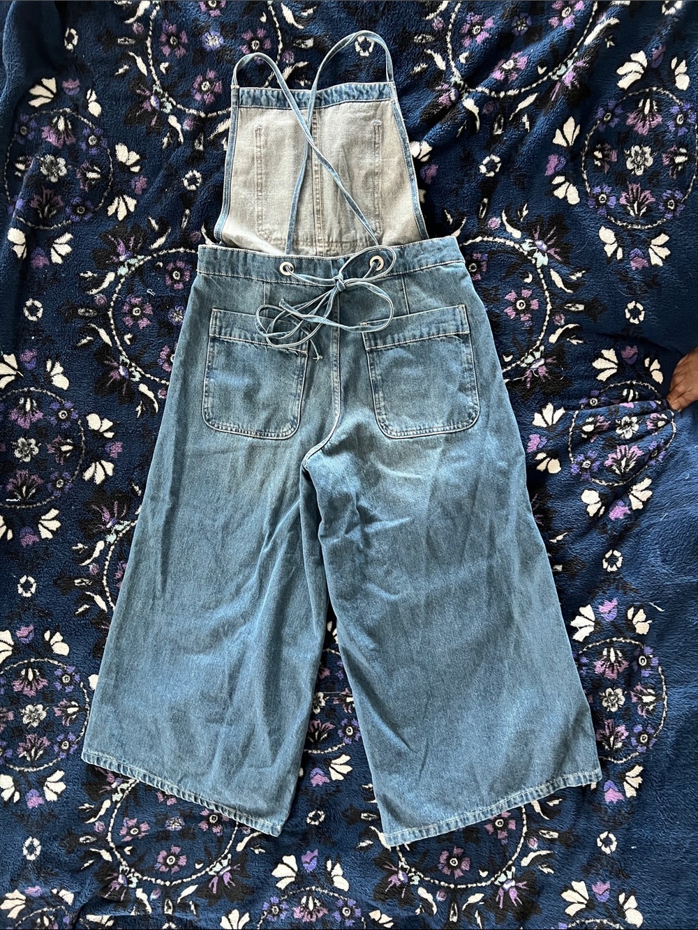 We The Free cropped Denim Overalls in Light Blue - Picture 2 of 7